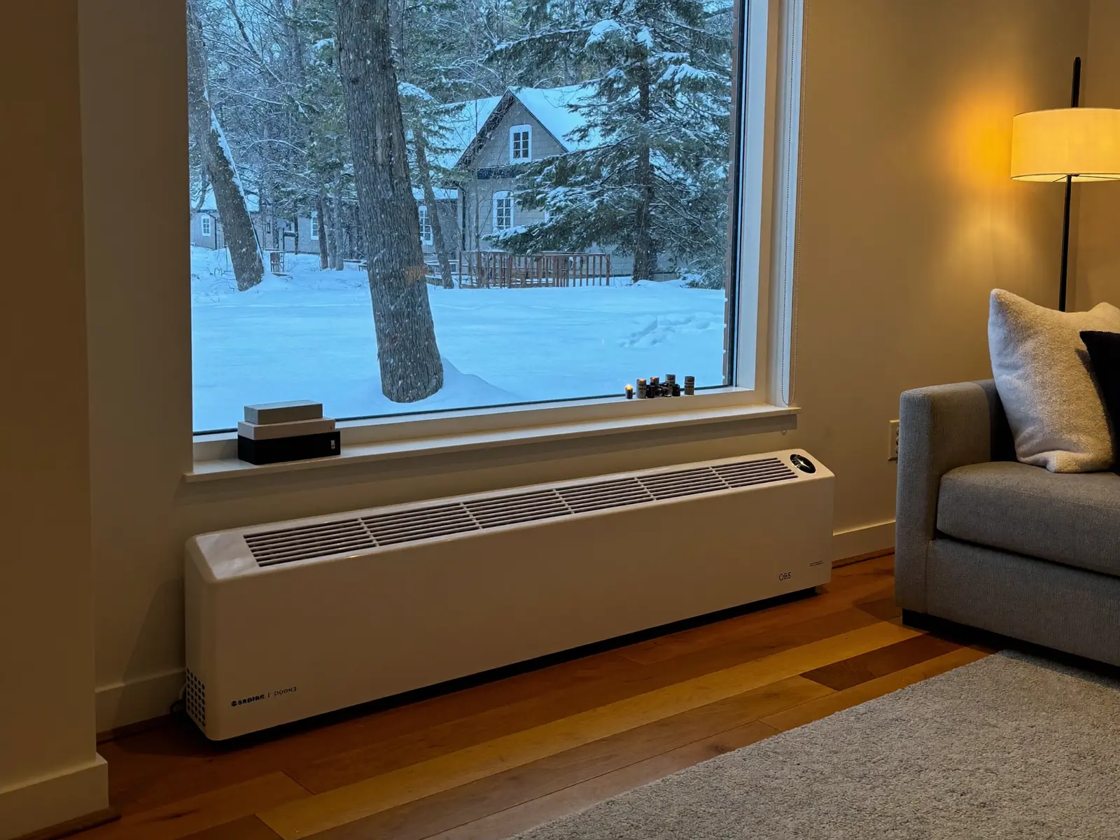 Warm home interior during cold winter weather